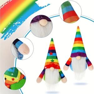 2 Pride Rainbow Plush Gnomes